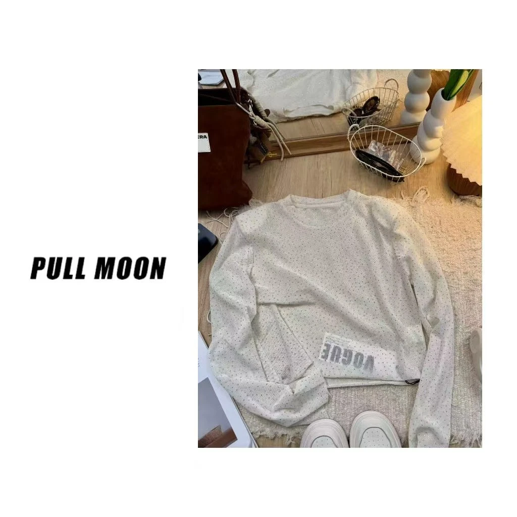 110-2430  轻熟风垫肩袖口开叉洋气高温烫钻宽松T