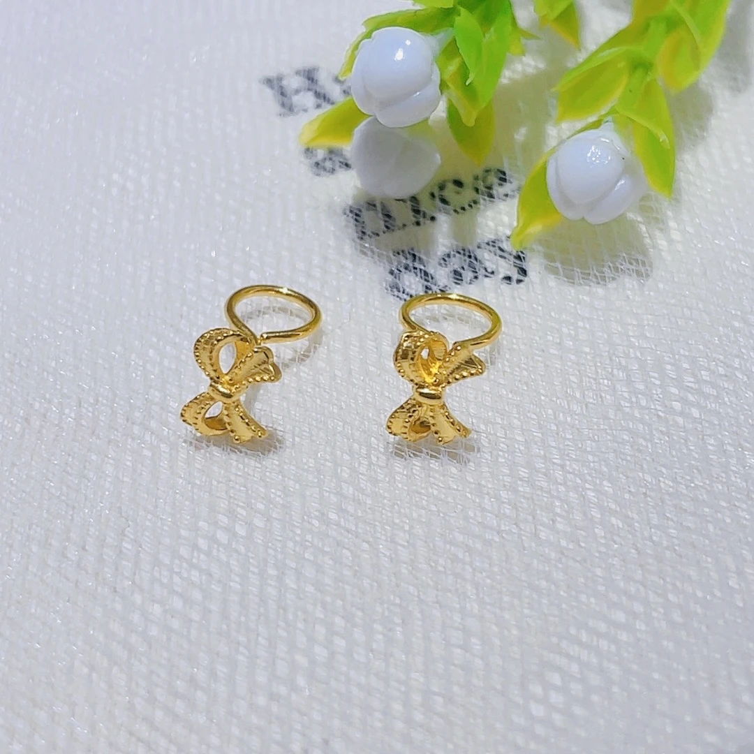 SUNFEEL/赛菲尔黄金足金甜美蝴蝶结弯钩黄金耳饰节日礼物5G精工