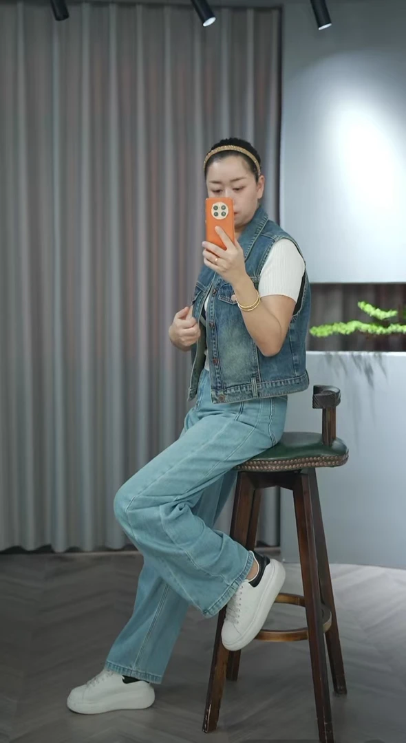 【碧落】弯刀裤♥浅蓝色♥春夏♥无弹力♥6036