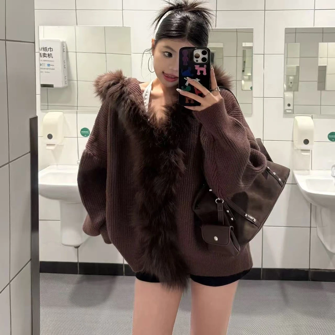 La Chapelle/拉夏贝尔秋冬款毛衣开衫上衣针织秋冬美式慵懒设计感