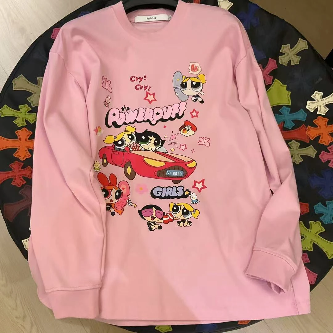 【劉發發】Q025【粉色旅游】时尚百搭休闲宽松韩版T恤