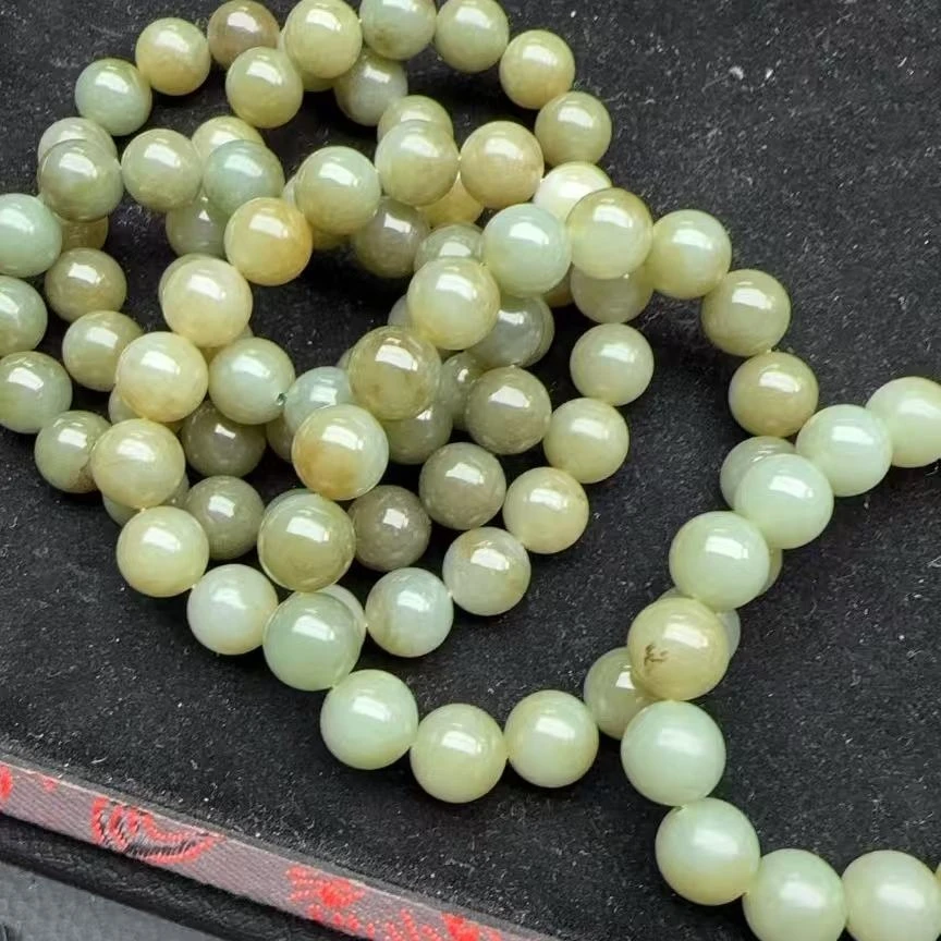 新疆和田玉且末蓝带糖手串卡12mm 多样性发一