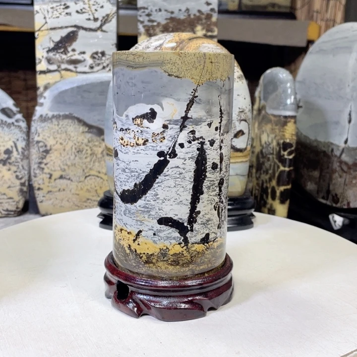 【闪购商品】石材林***风广西天然国画石