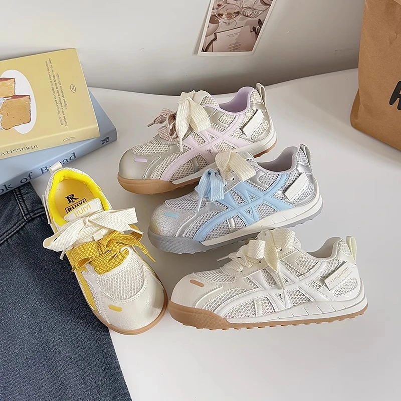 新百伦百搭厚底德训鞋阿甘鞋女2025夏季新款网面透气时尚休闲运动