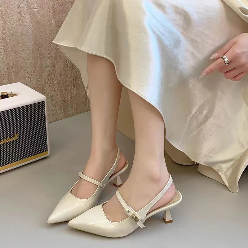 2577-1 新款法式气质百搭时尚细跟包头凉鞋