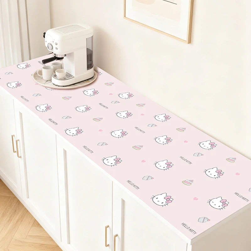 三丽鸥HelloKitty餐边柜保护垫桌面台面可自由裁剪防水防油垫子