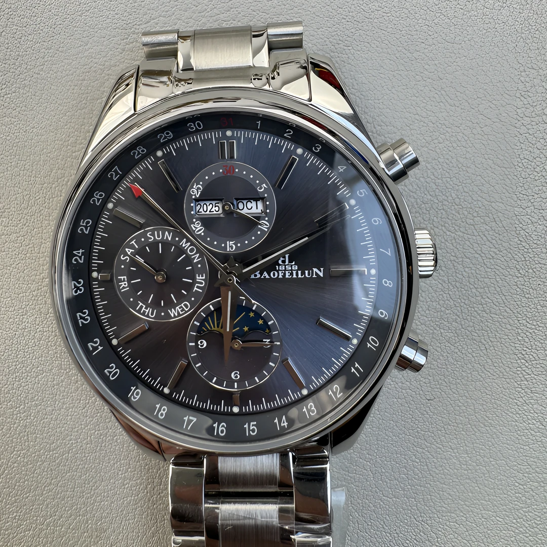 新款七针月相万年历高端多功能全自动机械男士手表