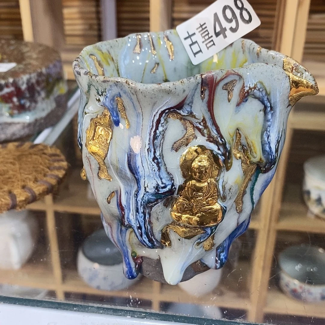 粗陶志野柴烧茶器