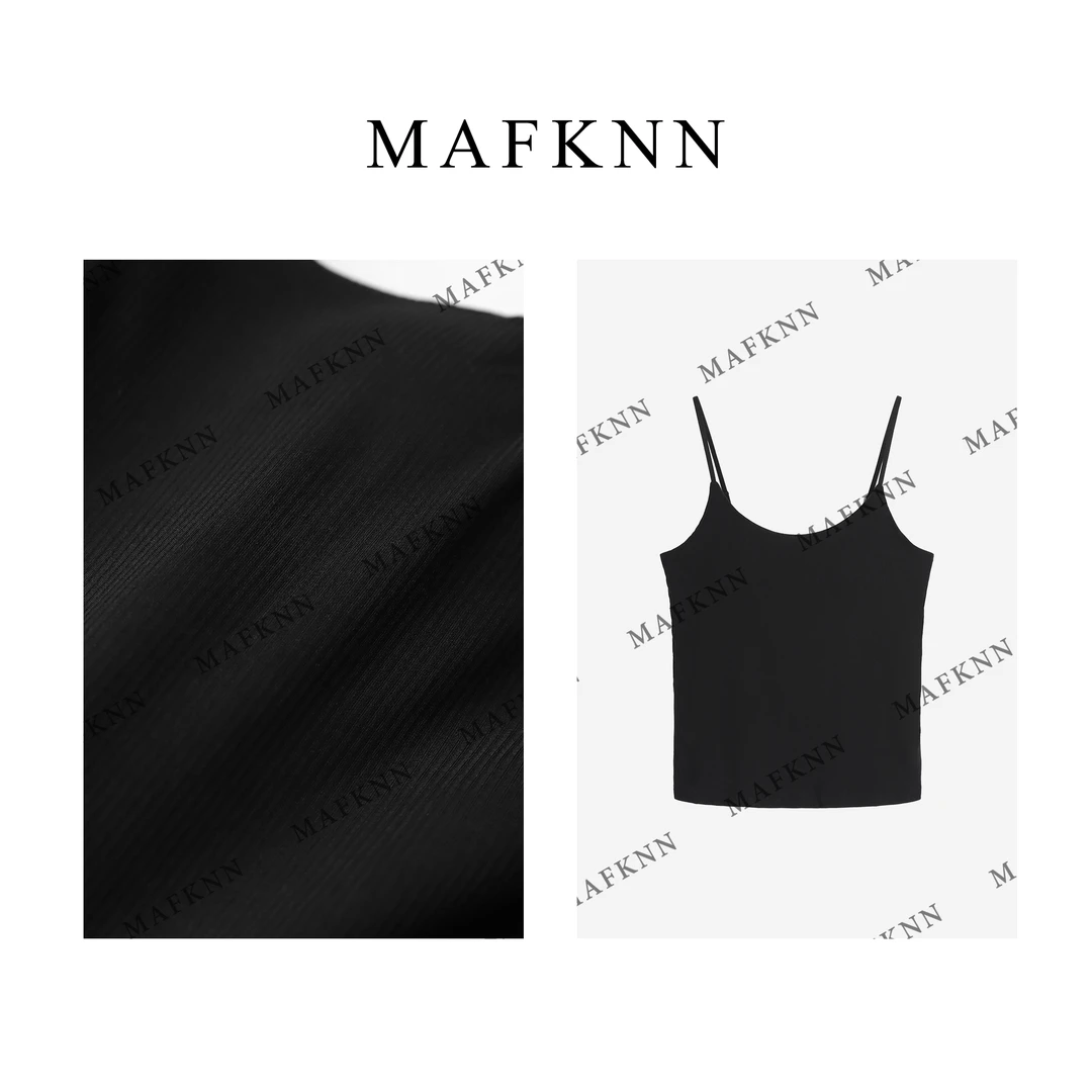 MAFKNN/玛肯时尚休闲简约纯色百搭吊带背心MK12028