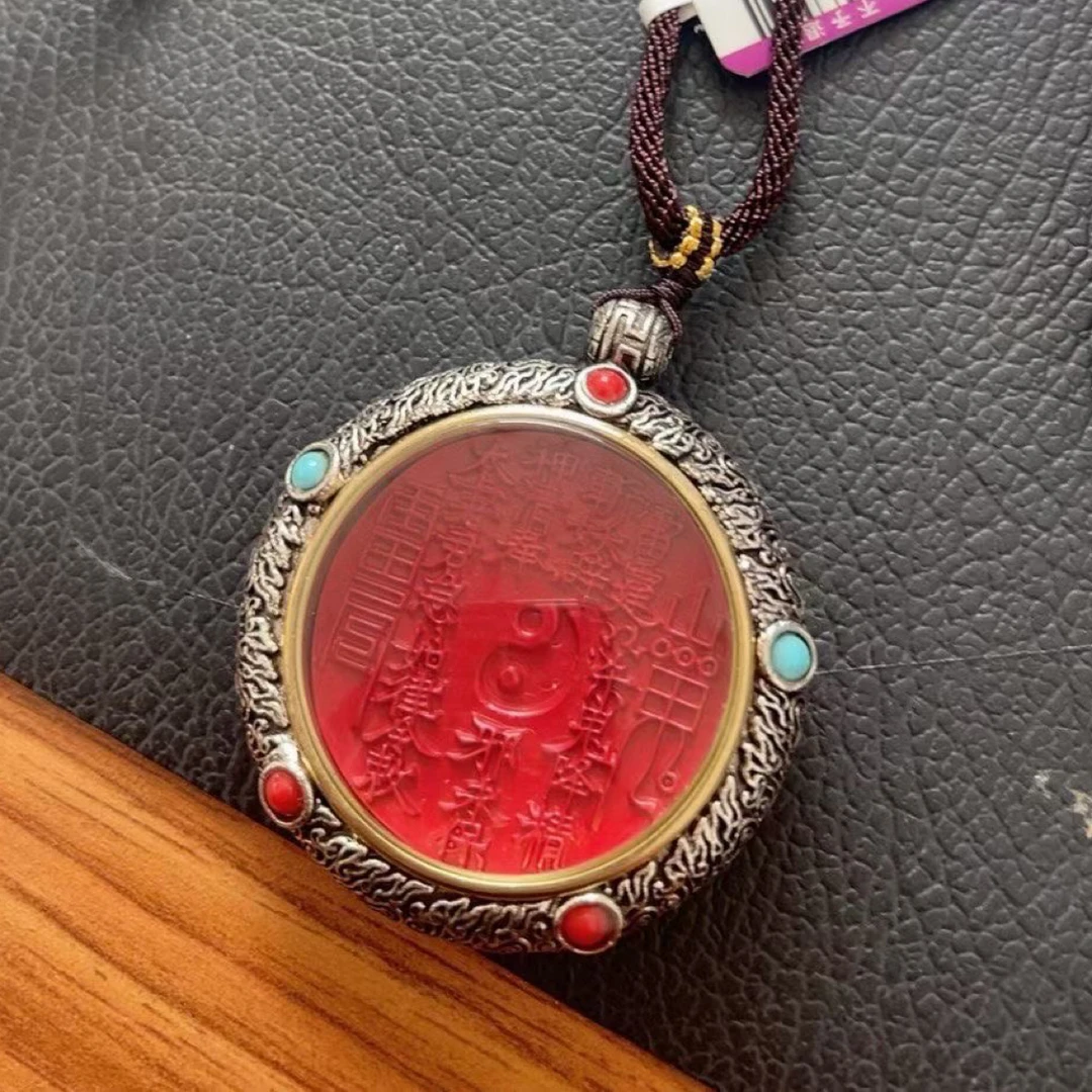 含辰砂工艺品辰砂（朱砂）朱砂山鬼花钱吊坠 【王伟金亿优选】