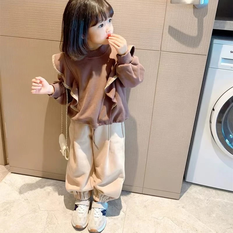 【加绒福利】麦穗女童秋冬季净面飞飞袖加绒款加绒套装SJ-R-A0001