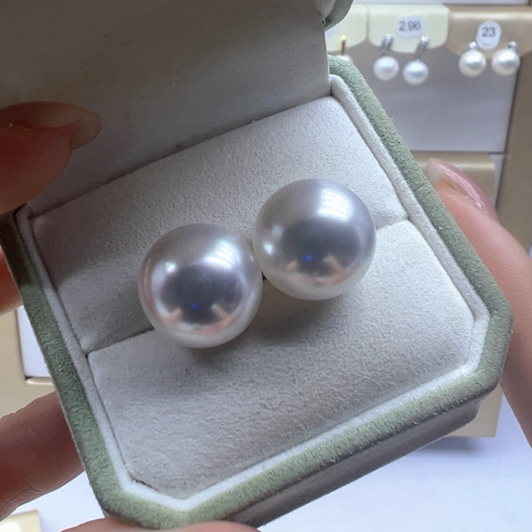 银S925镶嵌淡水珍珠耳饰