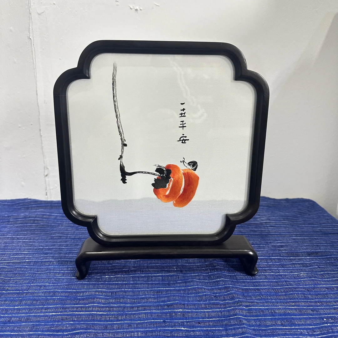 双面绣系列《一世平安》刺绣摆件   手工苏绣