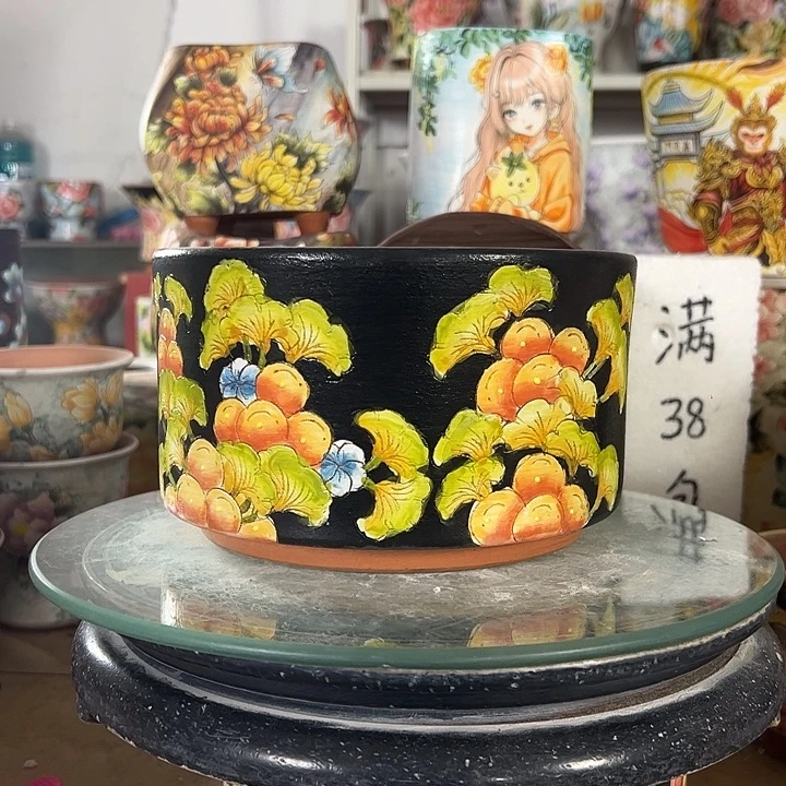 沾***富满38包邮 景德镇幸运花盆