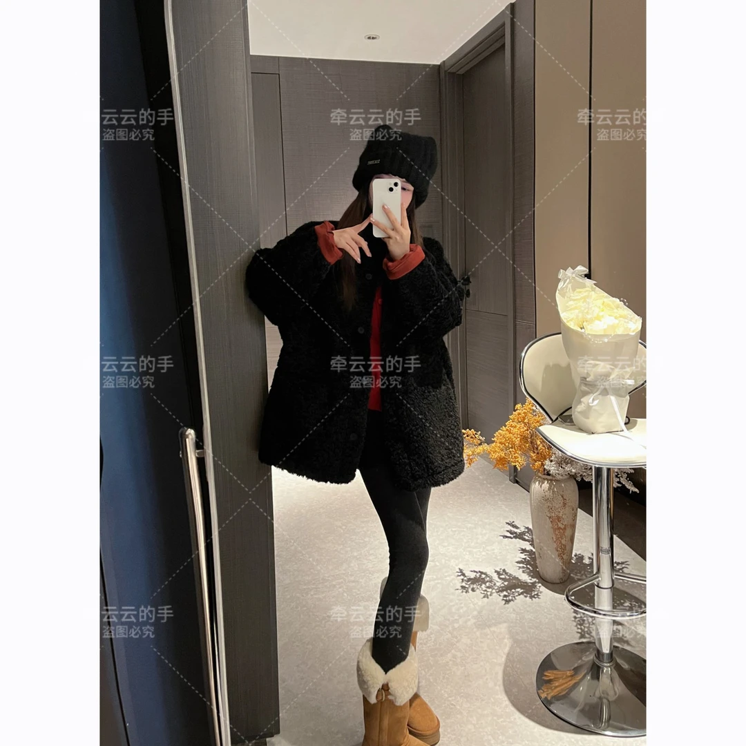 L & L 云云【高克重/陪你过冬】韩版保暖显瘦中长款撞色洋气女外套