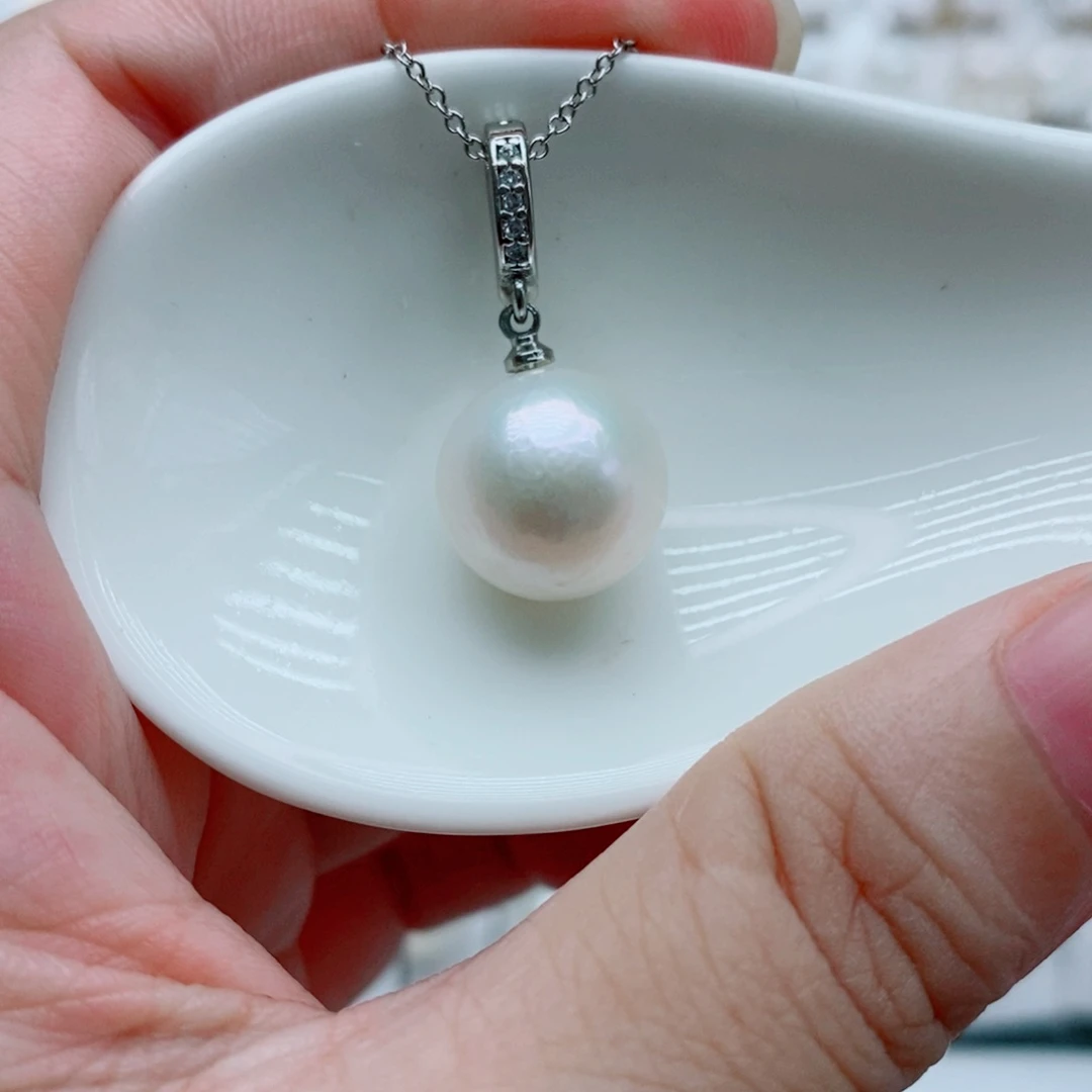 淡水珍珠未镶嵌吊坠(赠链)12.6mm