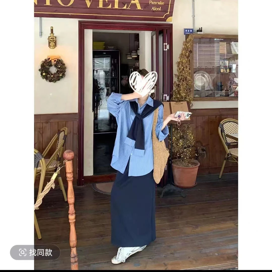 Chic休闲风时尚套装学院风百搭显瘦女装复古极简风