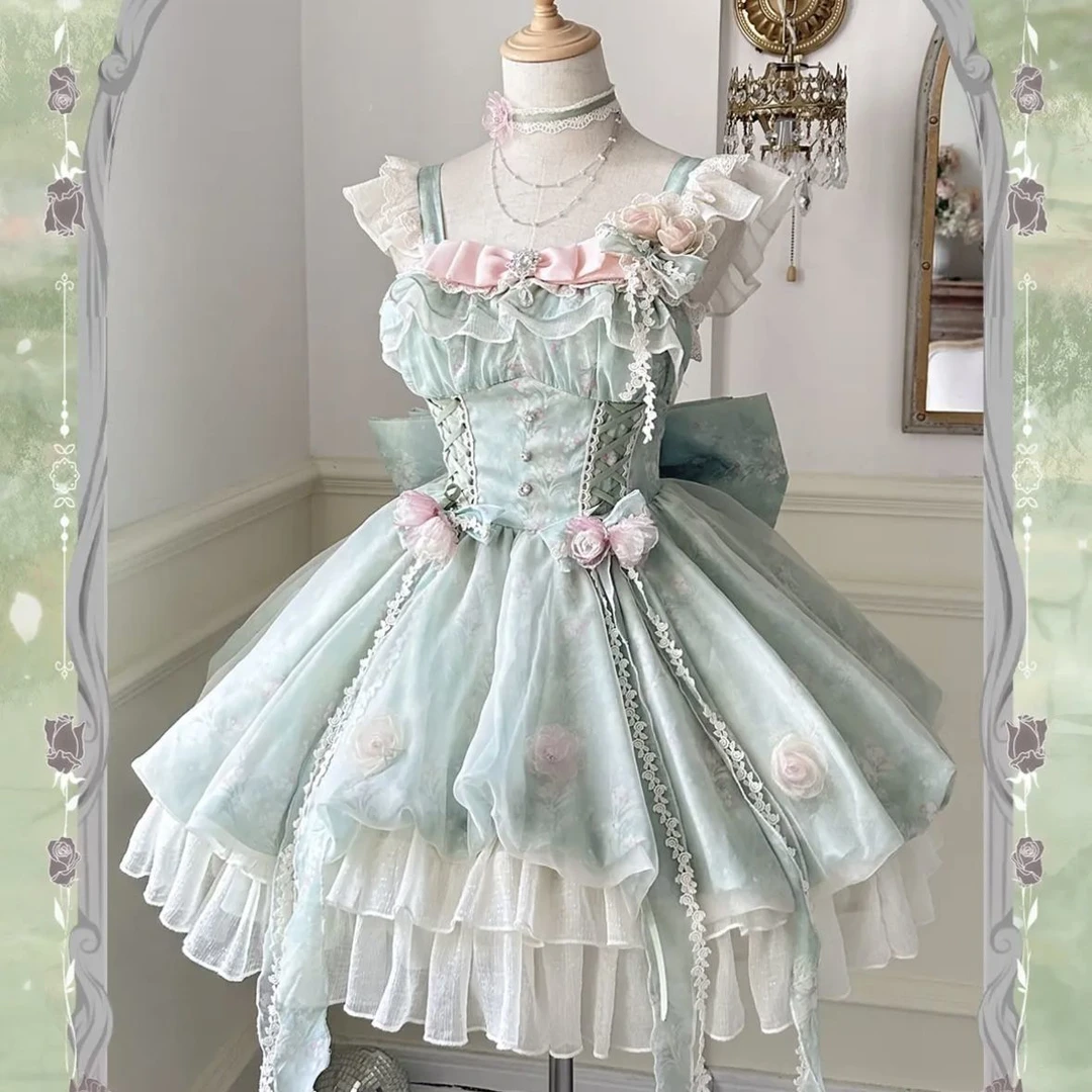 新款小花仙洛丽塔正版lolita连衣裙高级感礼服裙子公主裙夏季少女