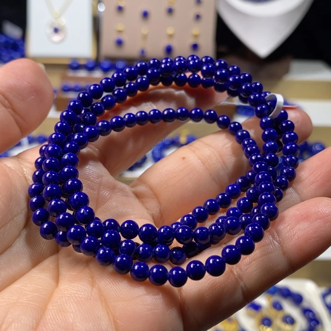 青金石未镶嵌手串4.5m毛衣链80cm