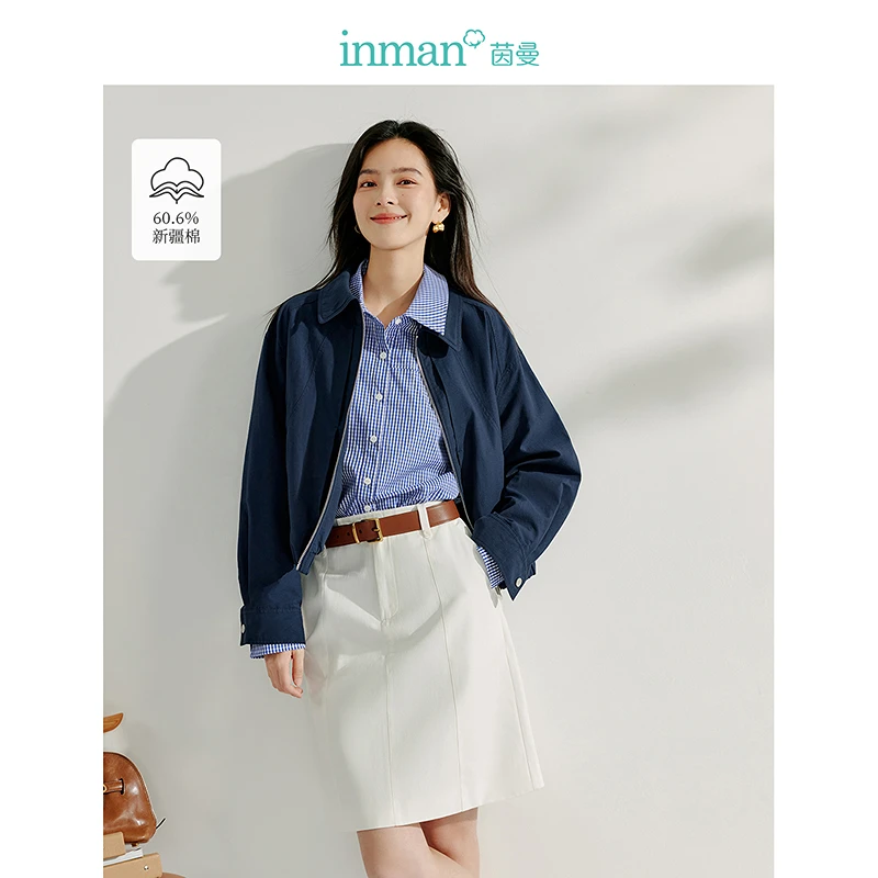 【双旦礼遇季】茵曼春季法式休闲气质短款外套翻领宽松工装夹克上衣