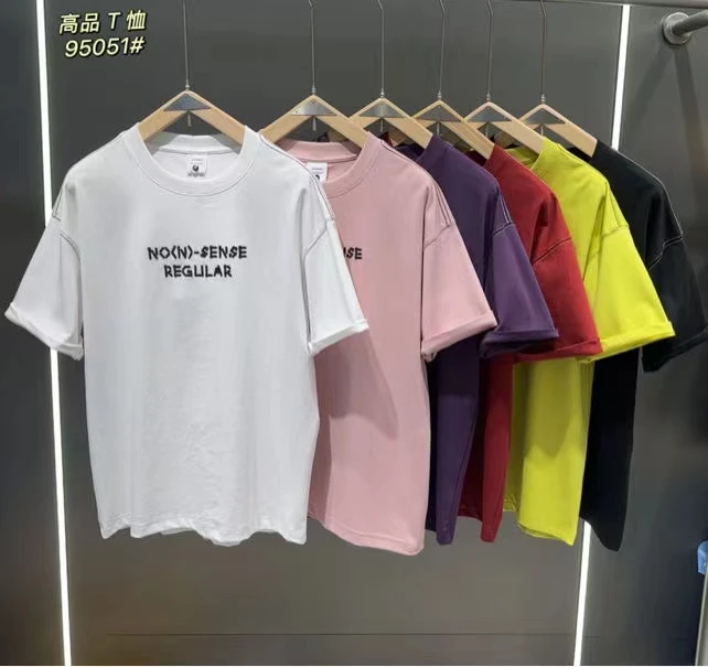 潮流情侣短袖欧潮阔版短袖T恤男士韩版夏季字母-95051