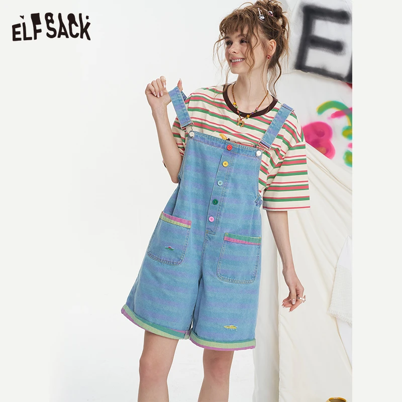 妖精的口袋夏季牛仔裤减龄背带裤25209041