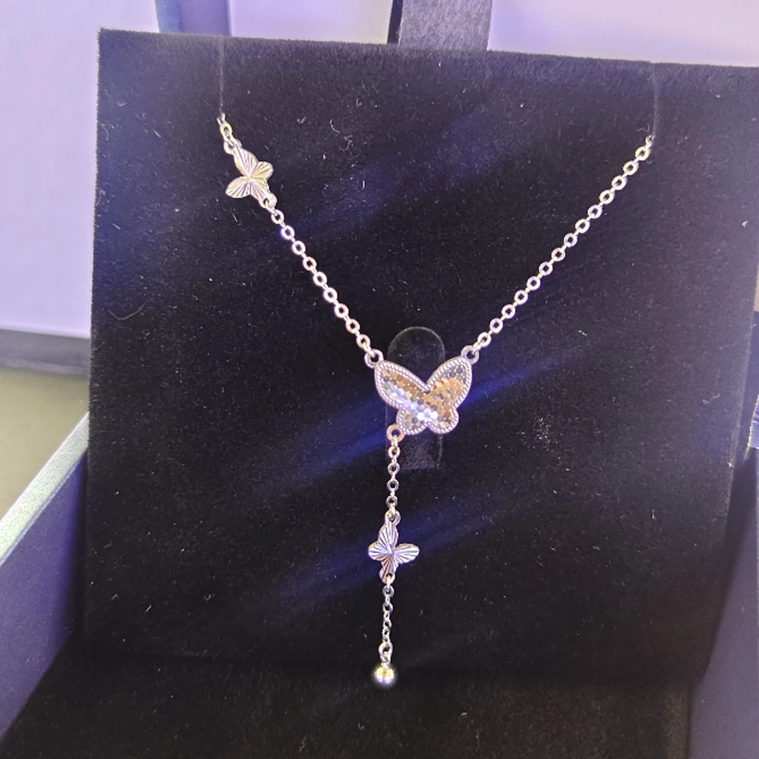 PT950 铂金项链碎碎金蝴蝶套链 简约时尚 M扣 长约42+3cm N 08225