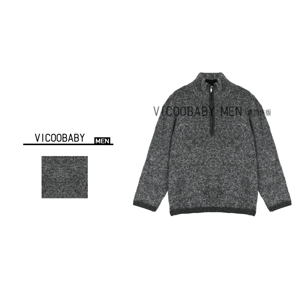 【028编号】2025新款半拉链长袖羊毛针织毛衣