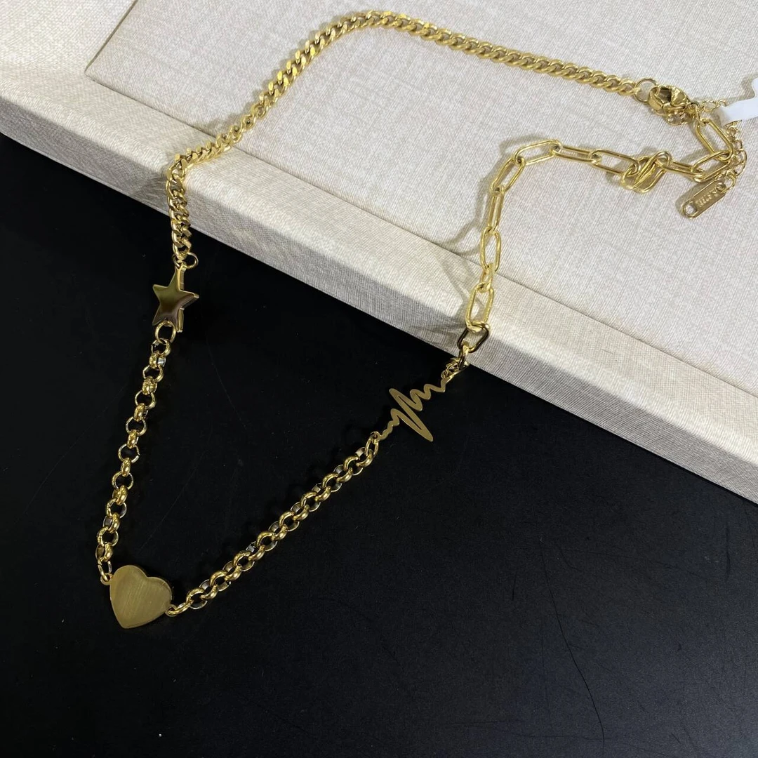 钛钢项链 日韩风尚嘻哈风爱心项链  G10