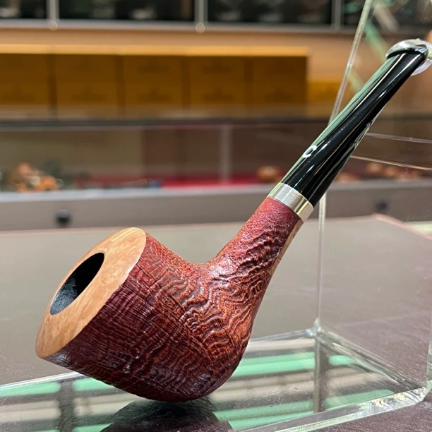 意大利齐博喷砂自由式石楠木烟斗（内径20.4斗深37.2长142.8）