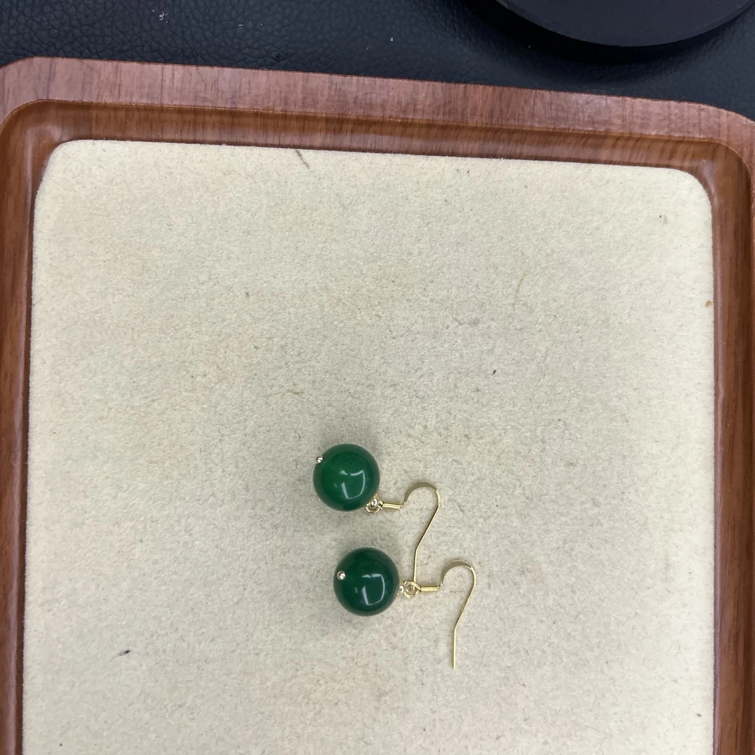 合金珐琅耳饰 耳饰绿色圆珠经典百搭0001
