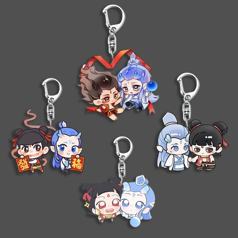 哪吒Q版亚克力钥匙扣藕饼敖丙新年可爱学生书包挂件