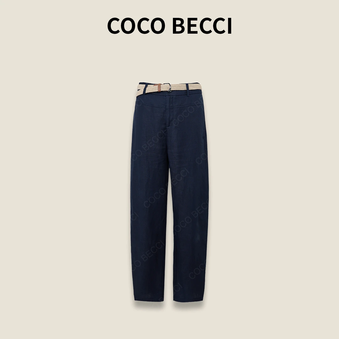 COCO BECCI【丝麻弯刀裤】天丝亚麻混纺时尚百搭休闲裤CFHHB261013