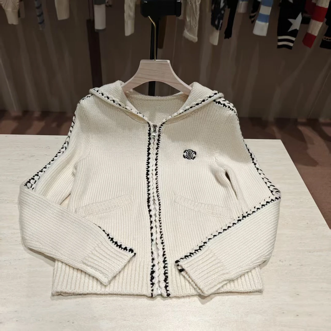 HEYU 毛针织衫慵懒风休闲风女针织连帽常规款套头款常规-2394