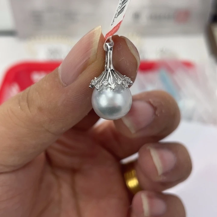 银S925镶嵌海水珍珠颈饰