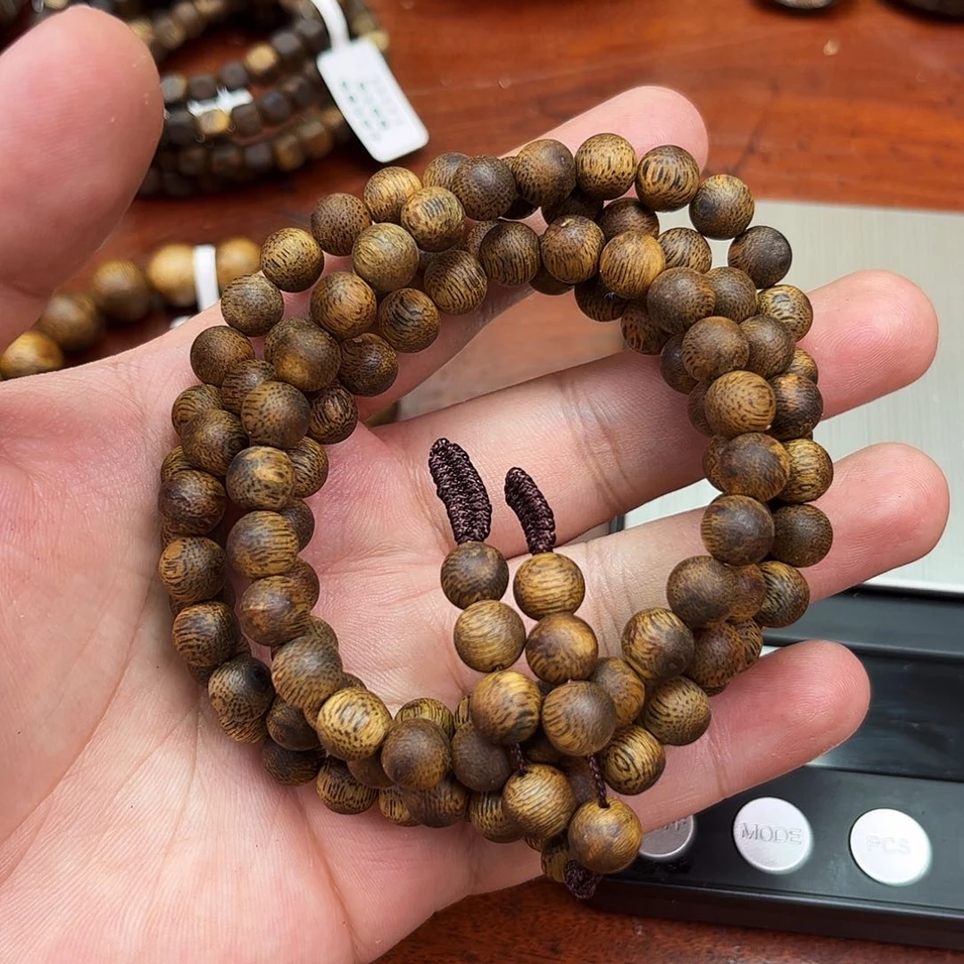 手串沉香奇楠沉香纯化老料卡7圆珠多圈手串一条21g