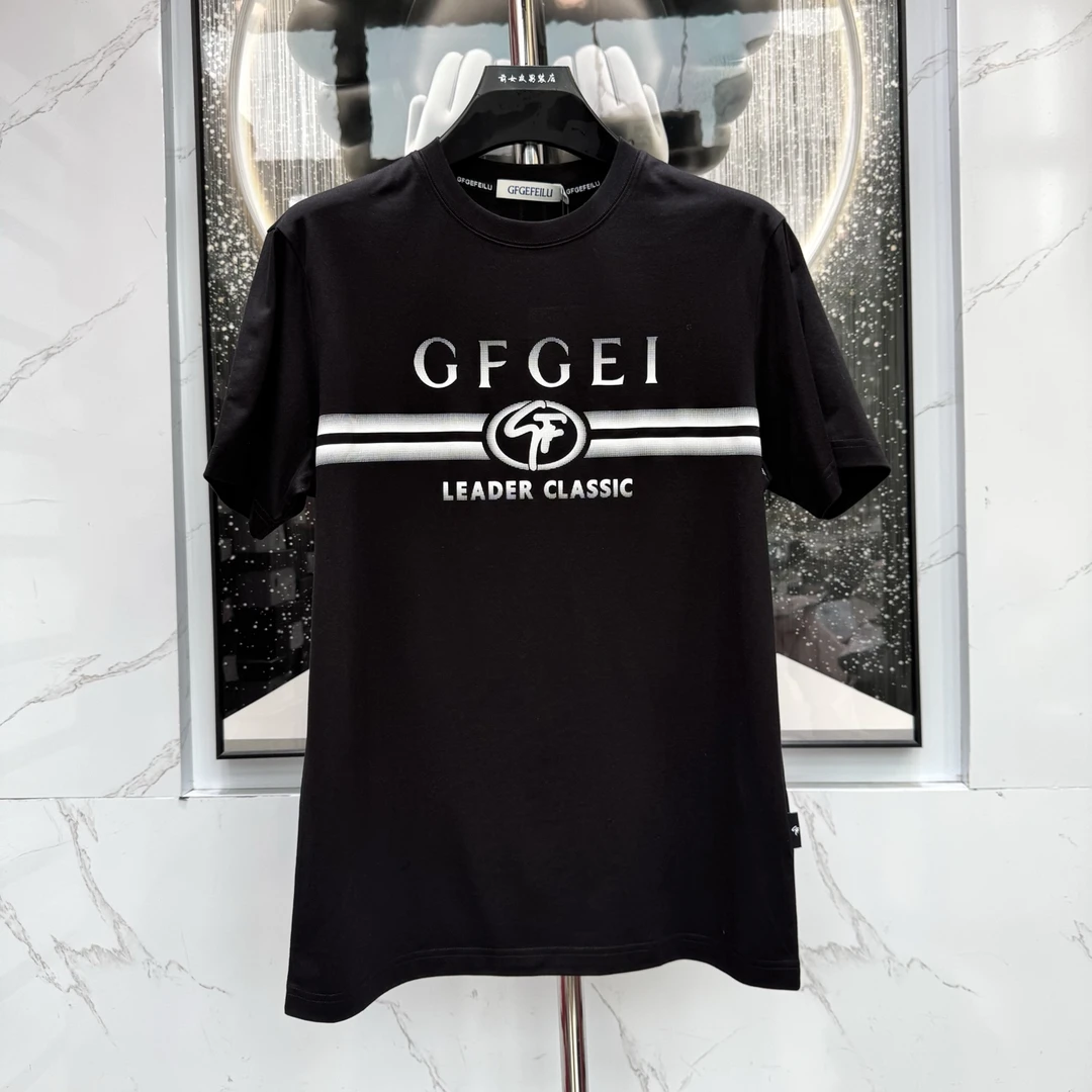 【GF短袖】新款夏季潮流休闲时尚男士圆领短袖百搭半袖商务轻奢2636