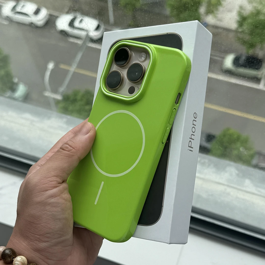 细闪粉细环磁吸适用苹果16promax手机壳iphone15极简轻薄14/13/12