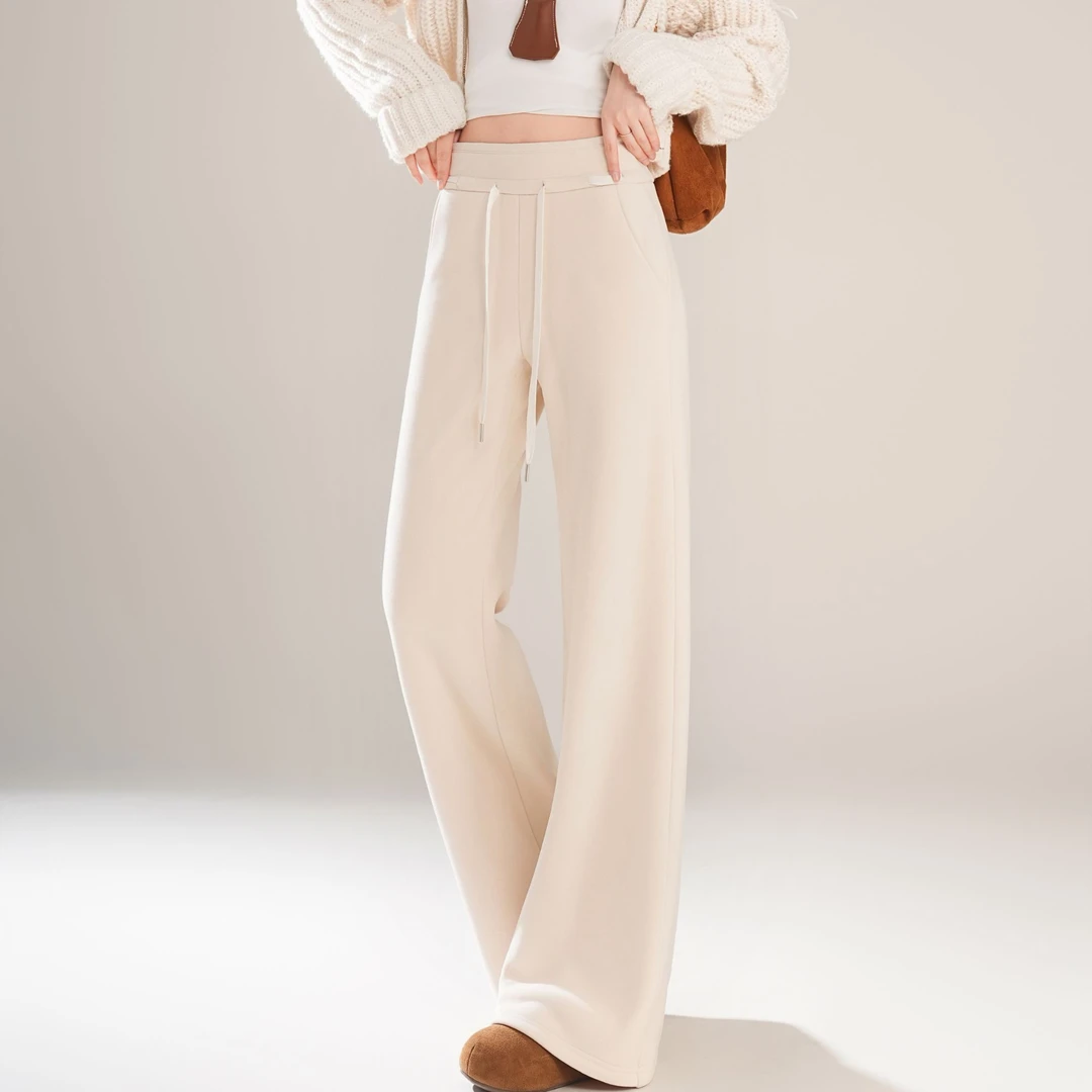 高奢定制~内里无缝包边！LU家同款羊毛蚕丝窄版阔腿裤！XX1210