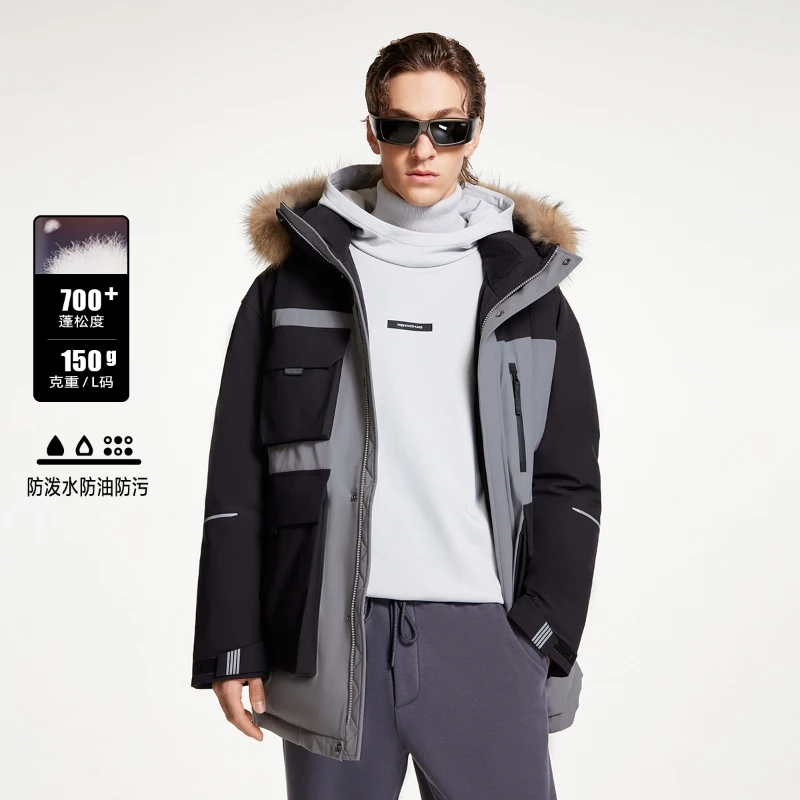 杰克琼斯秋冬款男装厚外套男士三防工装好羽绒服户外防水防污保暖