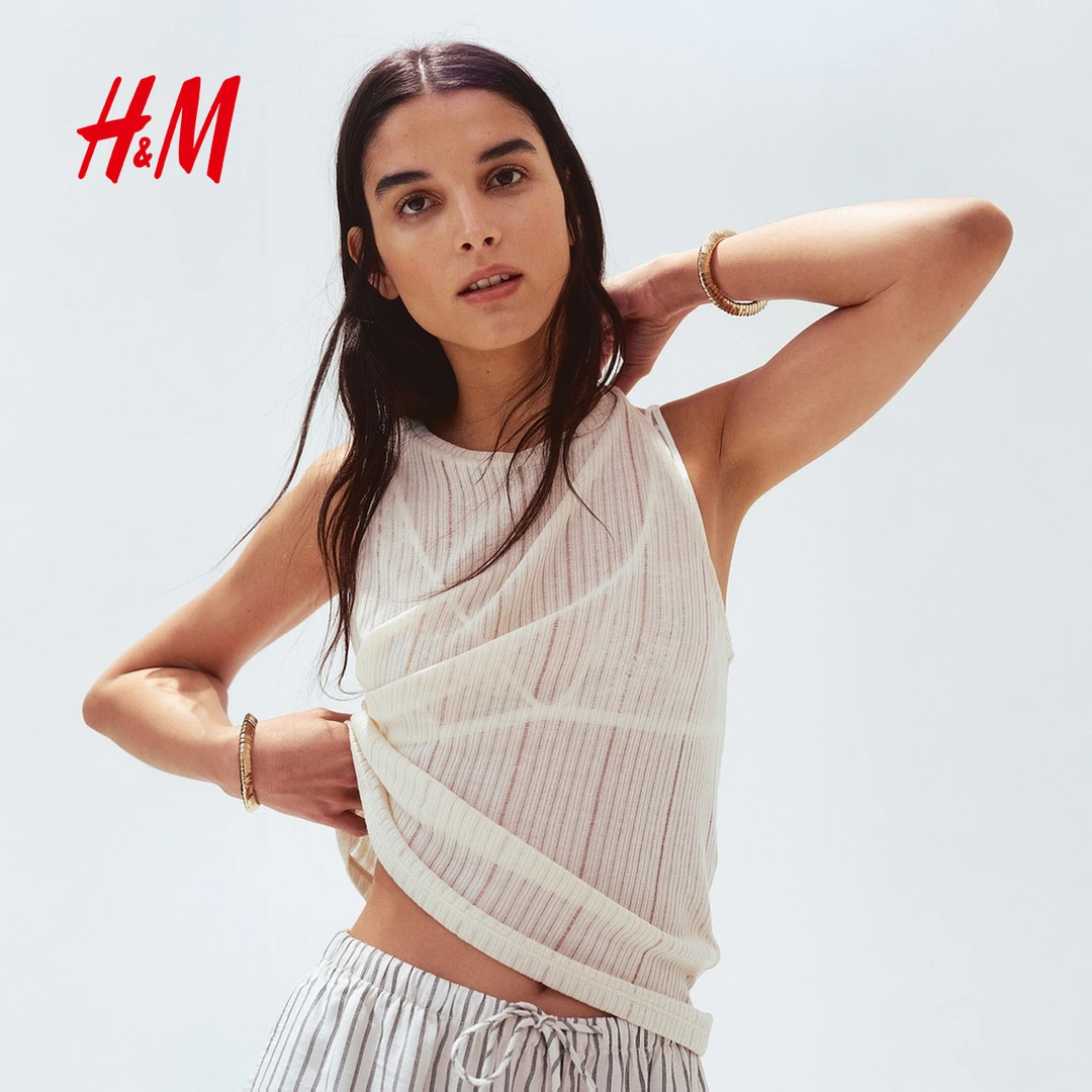 HM2025年夏季新款女装罗纹针织背心1290433