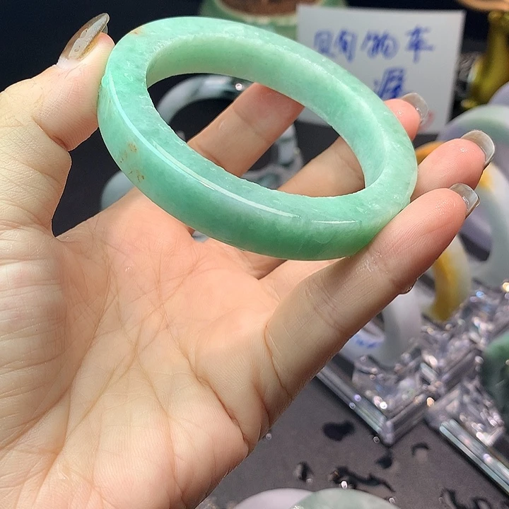 定制翡翠未镶嵌天然A货翡翠毛坯定制手镯57-58正圈