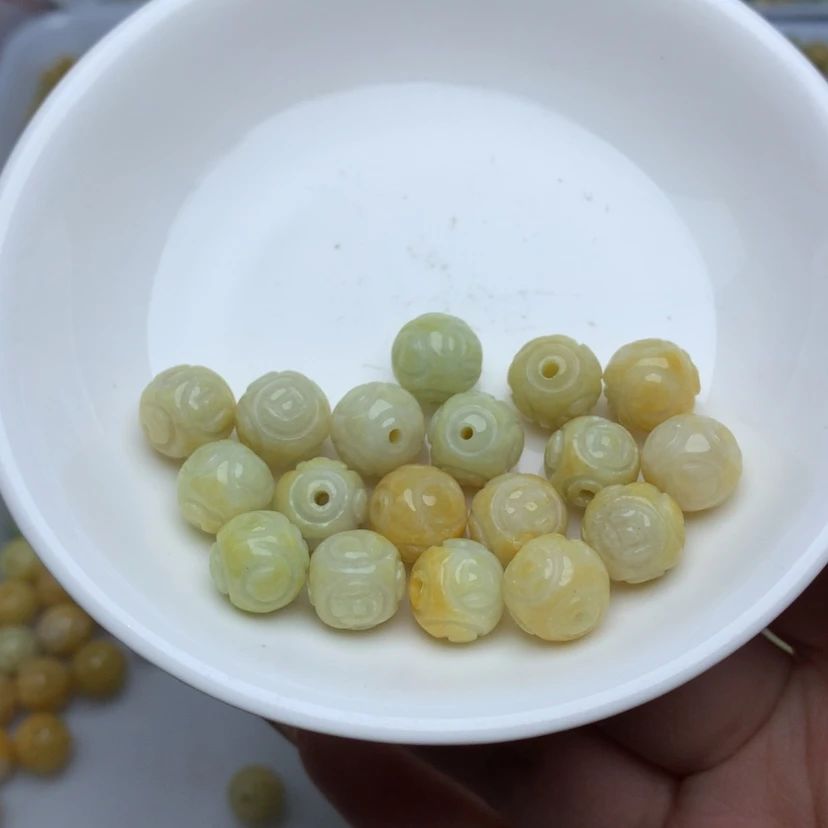 【闪购商品】翡翠手链未镶嵌卡10金钱回纹龙珠10颗