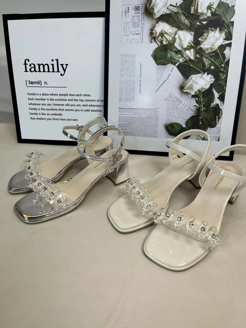 时装凉鞋女款夏季夏季女一字带露趾高跟鞋仙女风女凉鞋W188-65