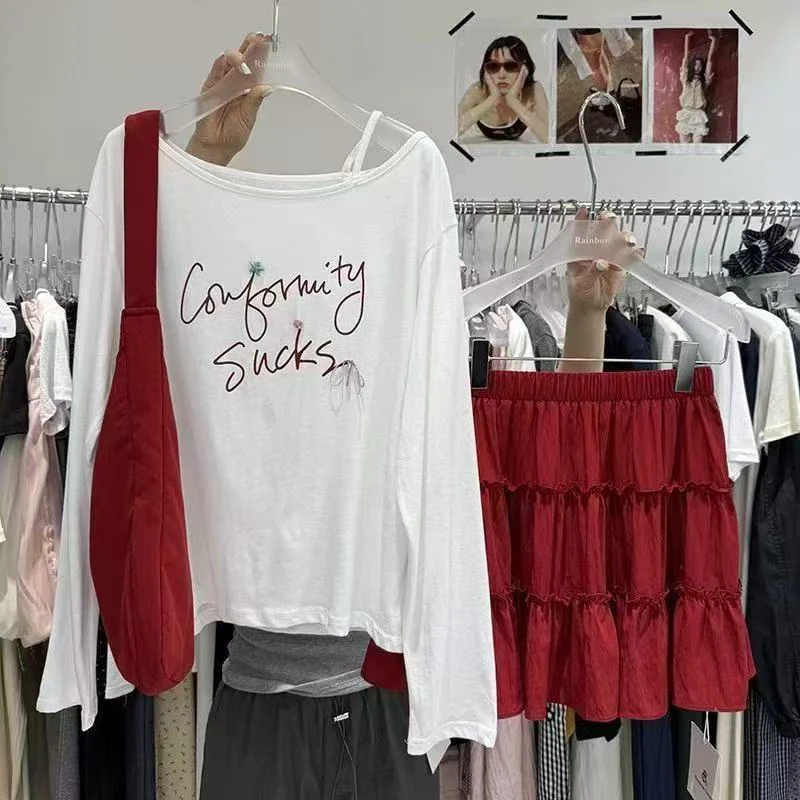 大码甜美短裙套装女夏季胖MM遮肉显瘦防晒T恤大方得体穿搭一整套