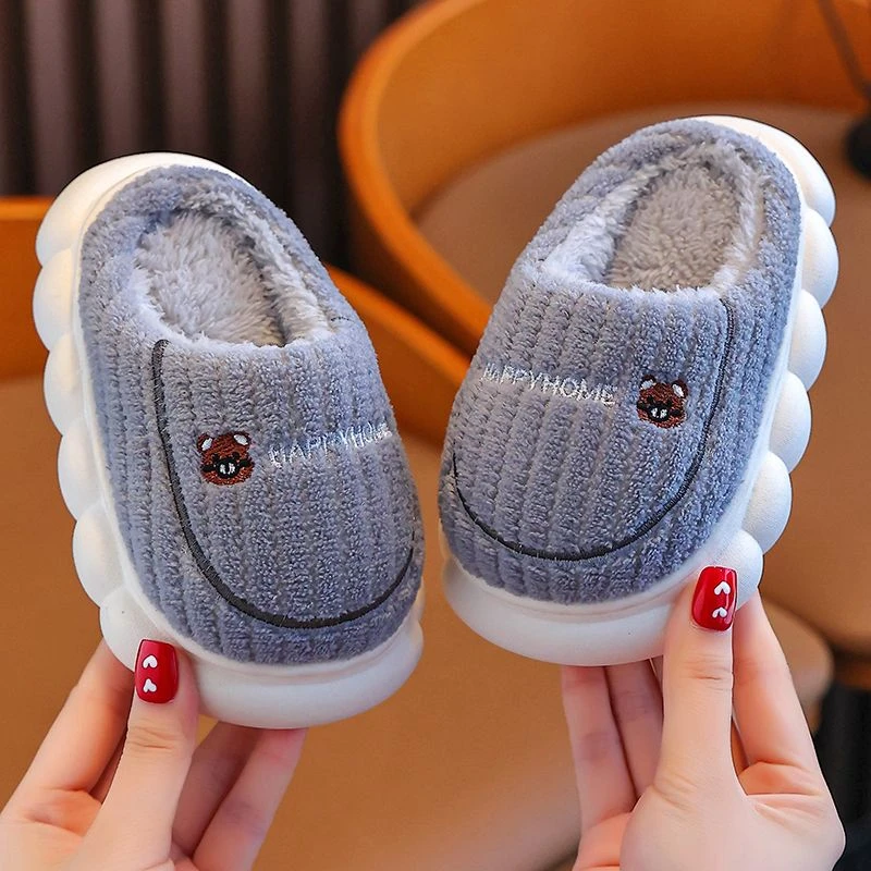 儿童棉拖鞋男女童居家拖鞋冬天小孩宝宝卡通厚底亲子棉鞋