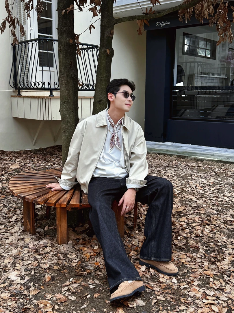 Kam Tin「高智感通勤两面穿」秋季随性休闲松弛感拼色男士夹克外套