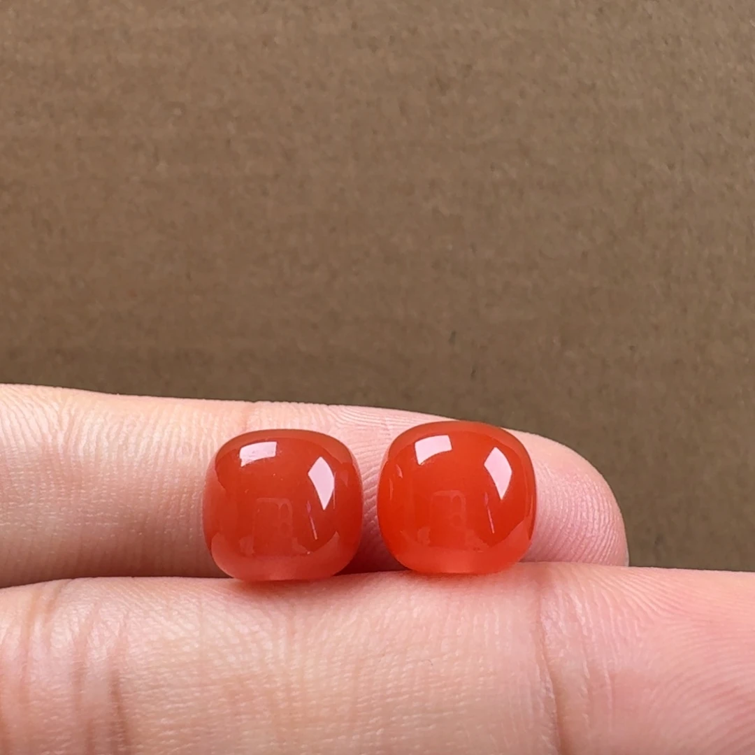 南红玛瑙未镶嵌老型对珠9+