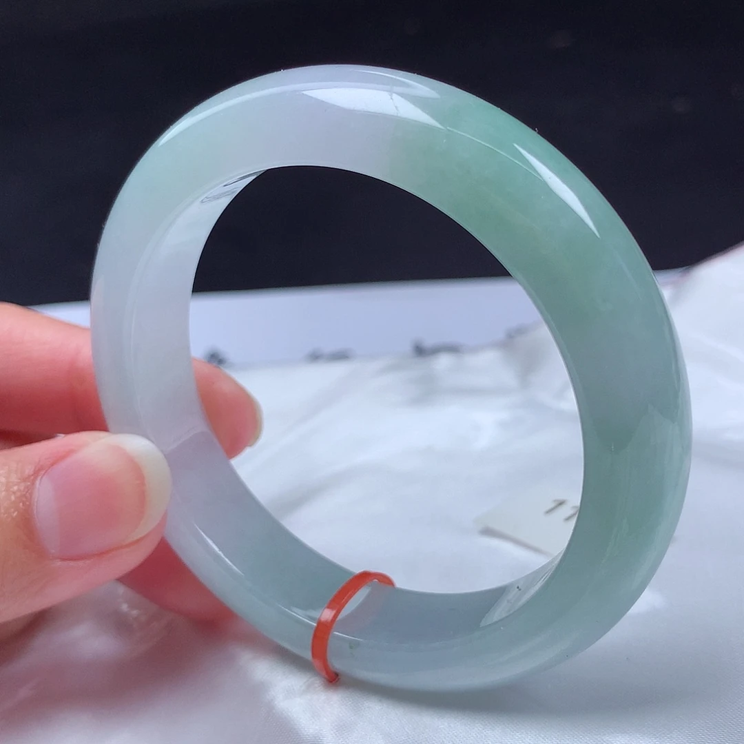 翡翠未镶嵌手镯54圈s11138