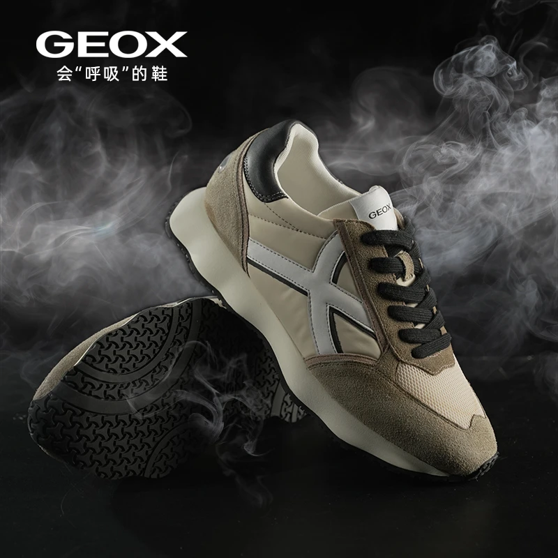 GEOX/杰欧适防滑休闲阿甘鞋拼色爆款运动德训鞋透气男士低帮鞋